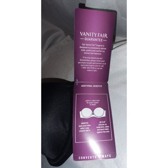 Vanity Fair 34B Black Strapless Bra Removable Straps NWT - Picture 4 of 8